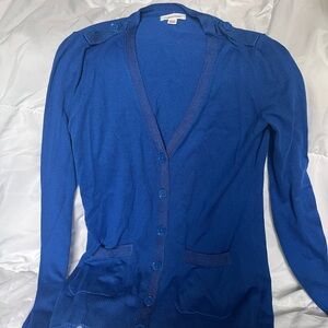 Calvin Klein Blue Cardigan Sweater V-Neck Lightweight